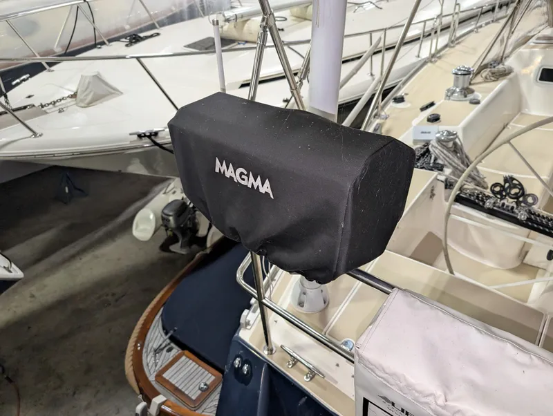 Slide: The Image of 2001 J Boats J/46 sailboat with Magma grill cover on deck. - 27