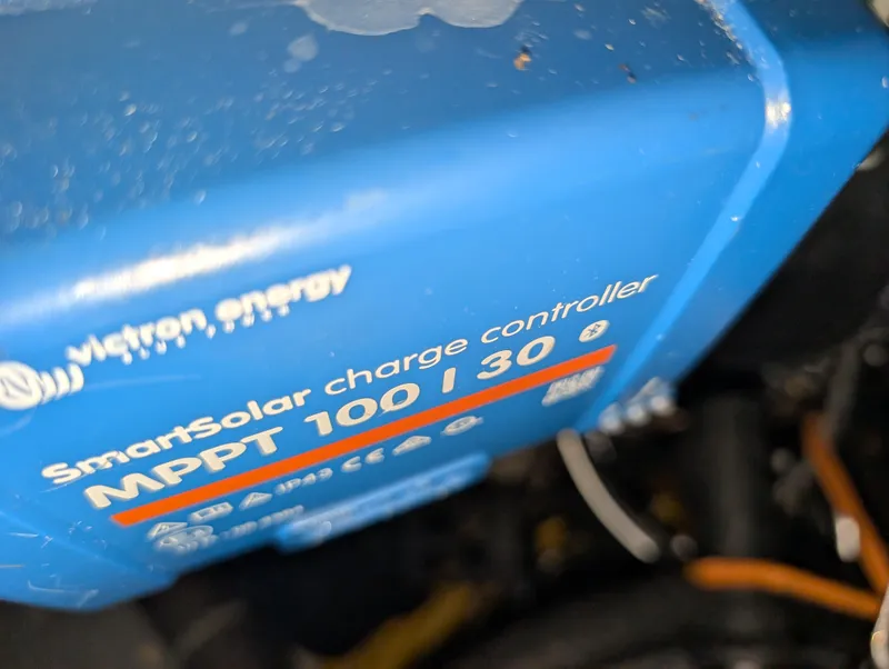 Slide: The Image of Victron Energy SmartSolar charge controller on 2001 J Boats J/46, model MPPT 100/30. - 43