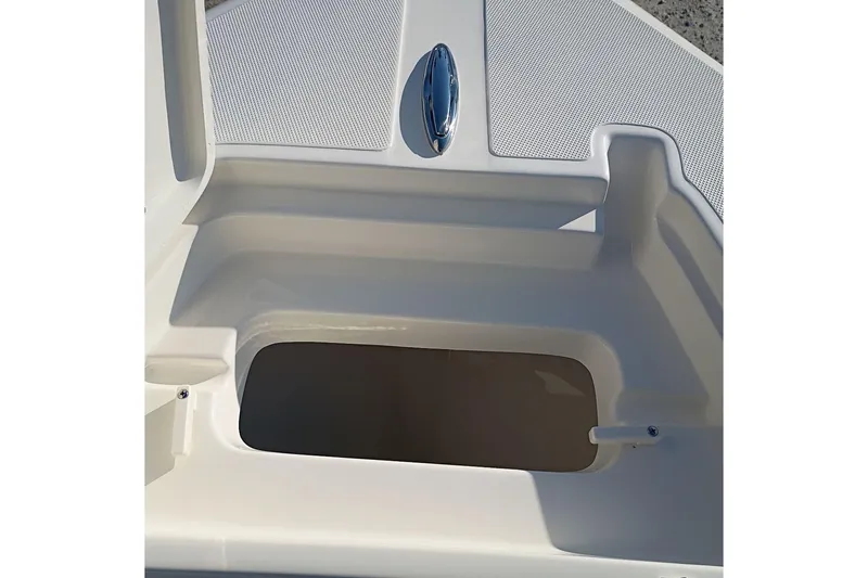 Slide: The Image of 2026 Bulls Bay 255 Center Console boat storage compartment detail. - 33