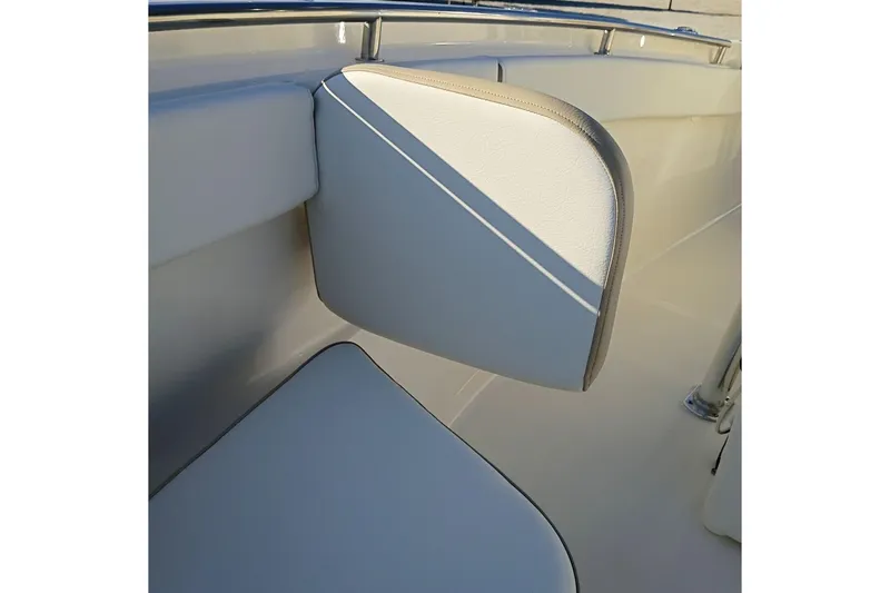 Slide: The Image of 2026 Bulls Bay 255 Center Console boat interior seating detail. - 44