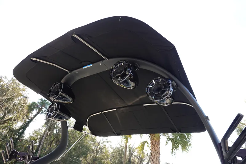 Slide: The Image of 2013 Centurion Enzo SV230 Plus boat tower with speakers, viewed from below. - 34