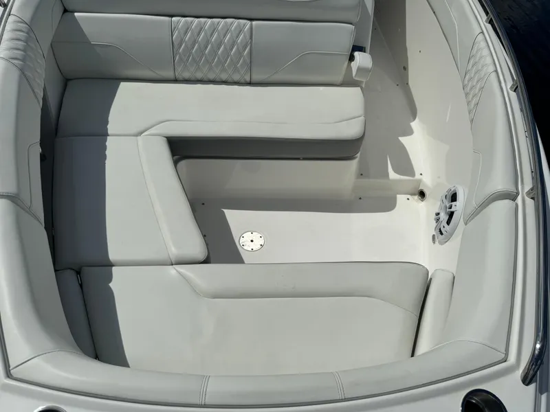 Slide: The Image of 2022 Regal 33 SAV boat interior with luxurious seating and modern design. - 17