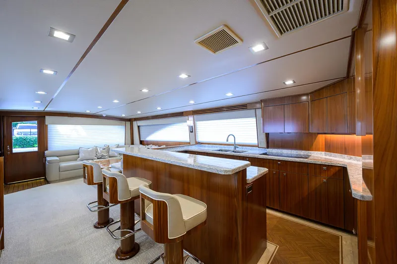 Slide: The Image of Viking 80 LAMPLIGHTER -  Galley & Bar Stools - 11