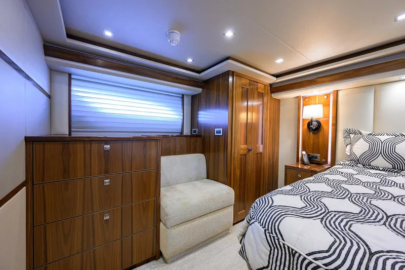 Slide: The Image of Viking 80 LAMPLIGHTER -  Master Stateroom Berth & Seating - 22