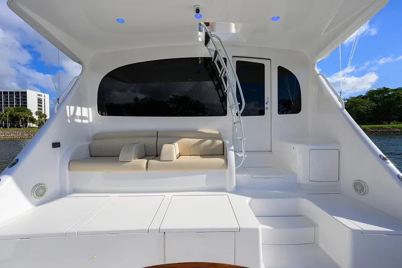 Slide: The Image of Viking 80 LAMPLIGHTER - Cockpit Mezzanine & Ladder to Flybridge - 4