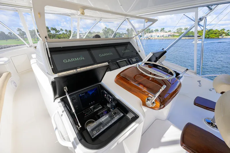 Slide: The Image of Viking 80 LAMPLIGHTER -  Flybridge Helm Station - 40