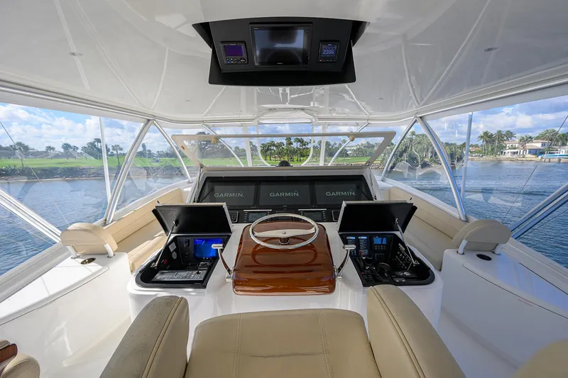 Slide: The Image of Viking 80 LAMPLIGHTER -  Flybridge Helm Station - 41