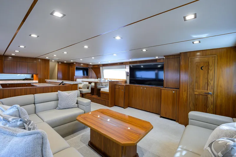 Slide: The Image of Viking 80 LAMPLIGHTER -  Salon Seating, TV, and Dinette - 8