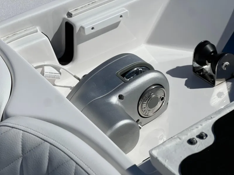 Slide: The Image of 2025 Sea Fox 248 Commander boat interior detail with winch system. - 16
