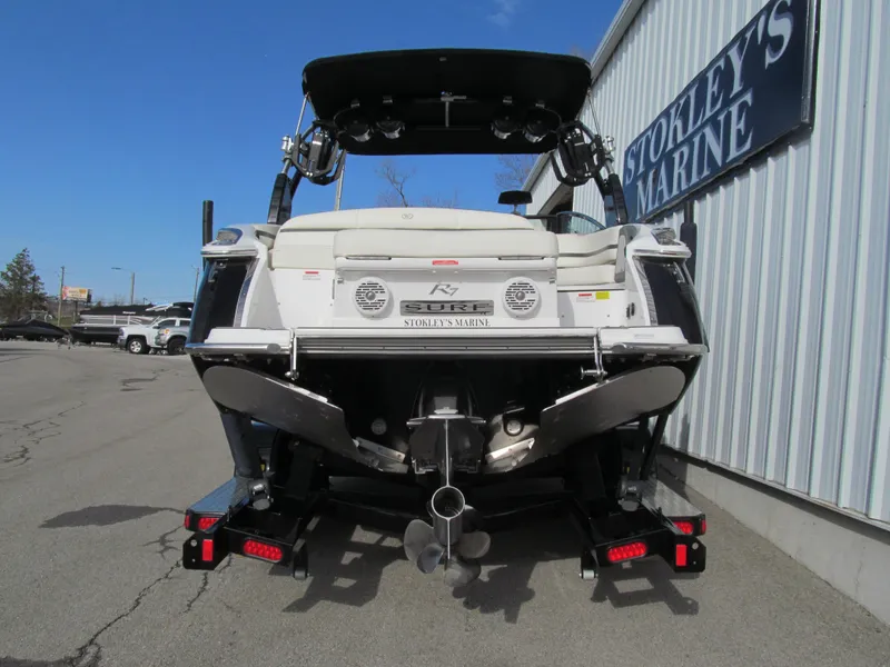 Slide: The Image of 2019 Cobalt R7 Surf boat rear view at Stokley's Marine. - 4