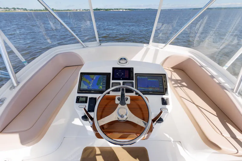 Slide: The Image of 2018 Viking FIVE FISH - Flybridge Helm Station & Seating - 20