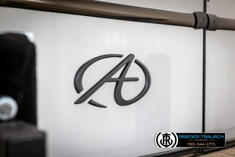 Slide: The Image of 2021 Avalon Catalina QL logo on a white surface, featuring Reeder-Trausch Marine branding. - 45