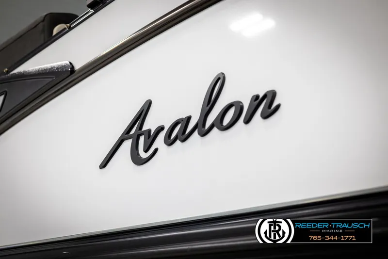 Slide: The Image of 2021 Avalon Catalina QL boat logo with Reeder-Trausch Marine branding. - 46