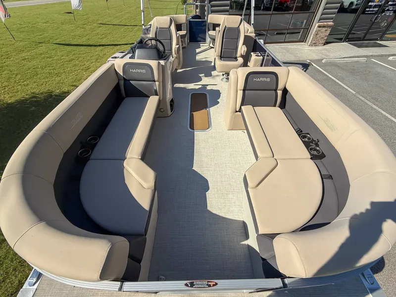 Slide: The Image of Interior view of 2025 Harris Cruiser 250 CWDH pontoon boat. - 9
