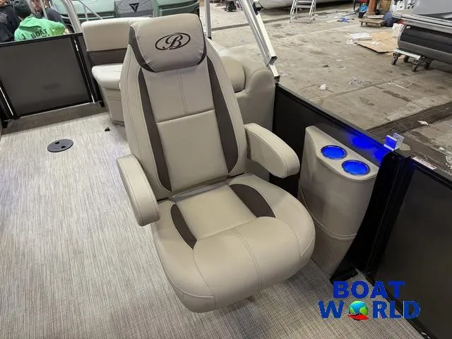 Slide: The Image of Luxurious seating in 2025 Bentley Pontoons Legacy 223 Navigator Tritoon. - 10