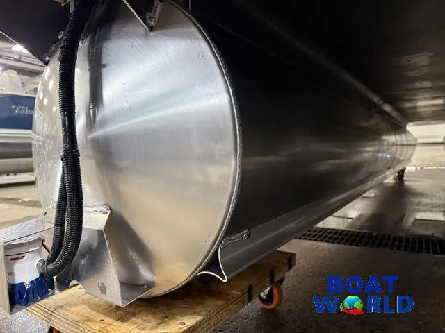 Slide: The Image of 2025 Bentley Pontoons Legacy 223 Navigator Tritoon underbody view at Boat World. - 41