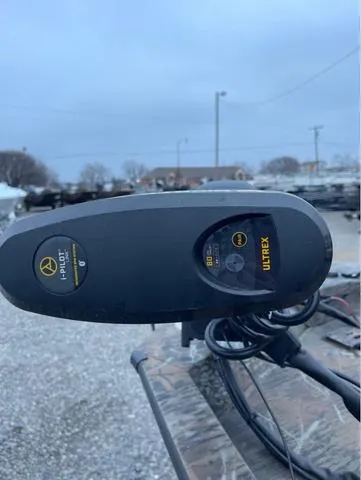 Slide: The Image of Close-up of a 2022 G3 Sportsman 1710 boat's trolling motor, featuring Ultrex branding. - 15