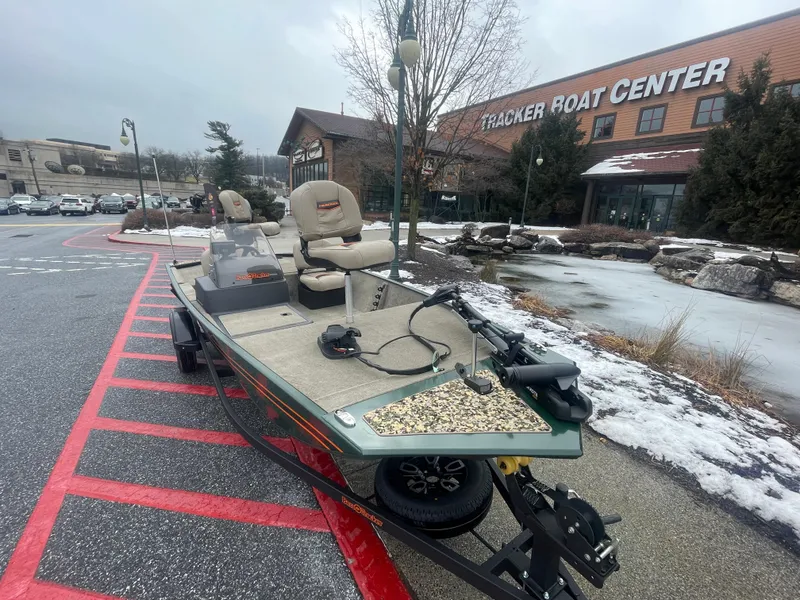 Slide: The Image of 2025 Tracker Bass Tracker Classic Limited boat outside Tracker Boat Center. - 2
