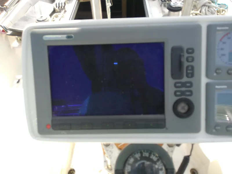 Slide: The Image of Navigation system on 1990 Hunter Passage 42 sailboat cockpit. - 16