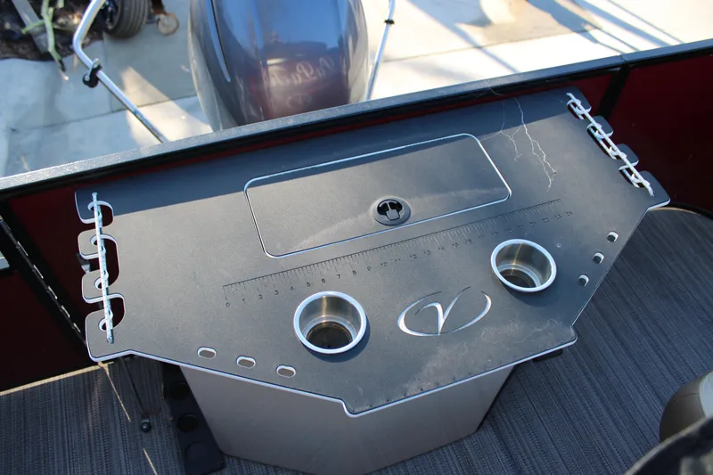 Slide: The Image of Veranda VR22F2 Luxury 2022 boat console with cup holders and storage compartment. - 14