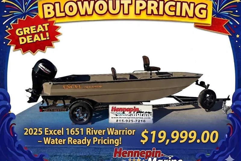The Image of 2025 Excel 1651 River Warrior boat on sale, priced at $19,999, great deal offer. - 0