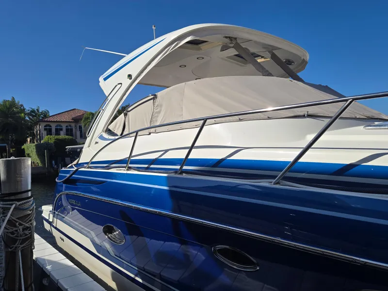 The Image of 2017 Formula 37 PC yacht docked under clear blue sky. - 0