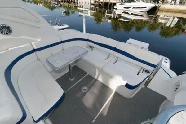 Slide: The Image of 2017 Formula 37 PC yacht with spacious seating and table on deck. - 15