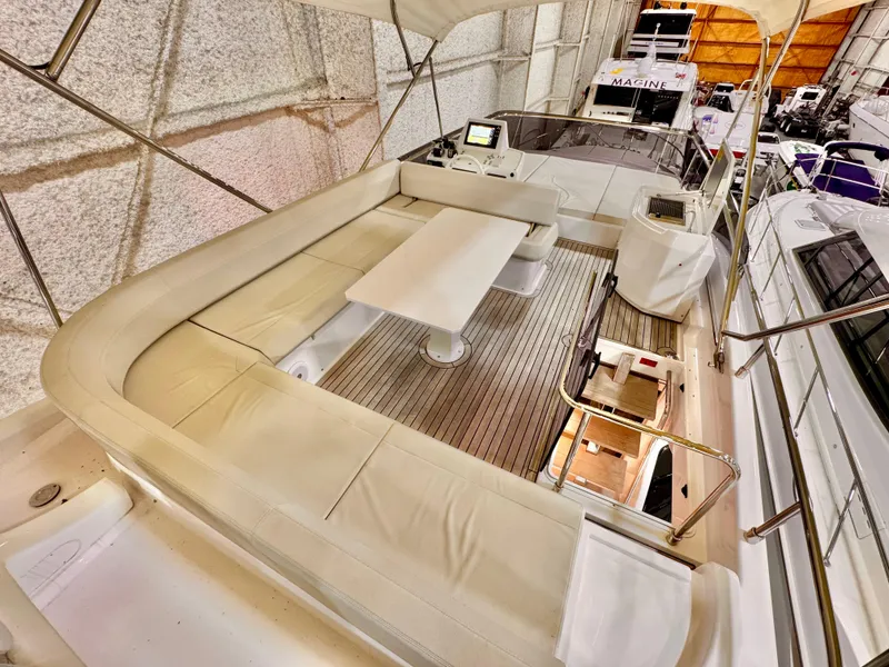 Slide: The Image of Luxurious 2022 Ferretti Yachts 550 interior with elegant seating and modern design. - 74