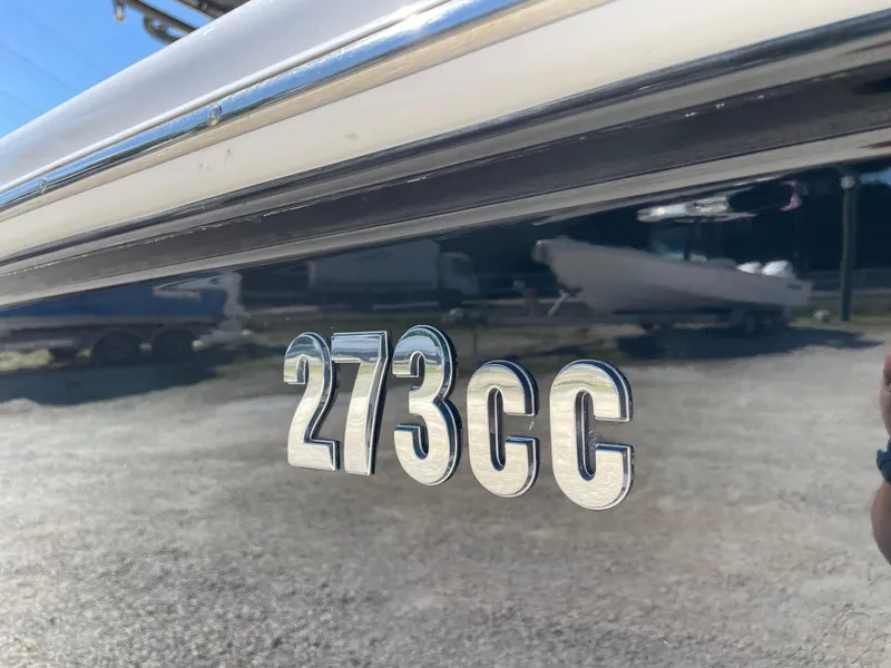 Slide: The Image of Everglades 273 Center Console boat, 2020 model, close-up of 273CC emblem. - 21