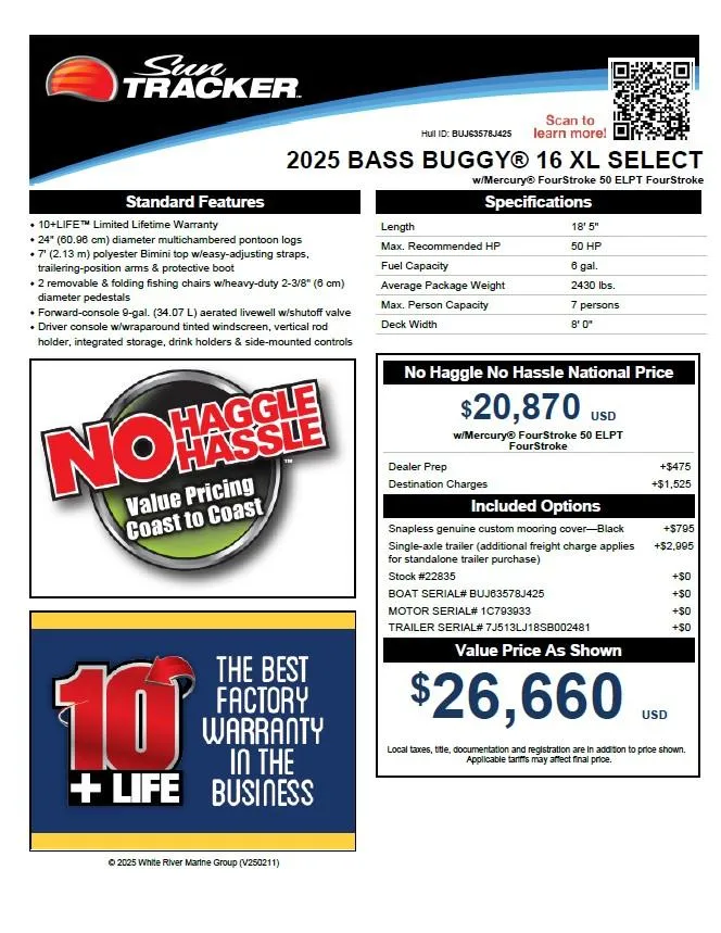 Slide: The Image of Sun Tracker Bass Buggy 16 XL Select 2025 - 69