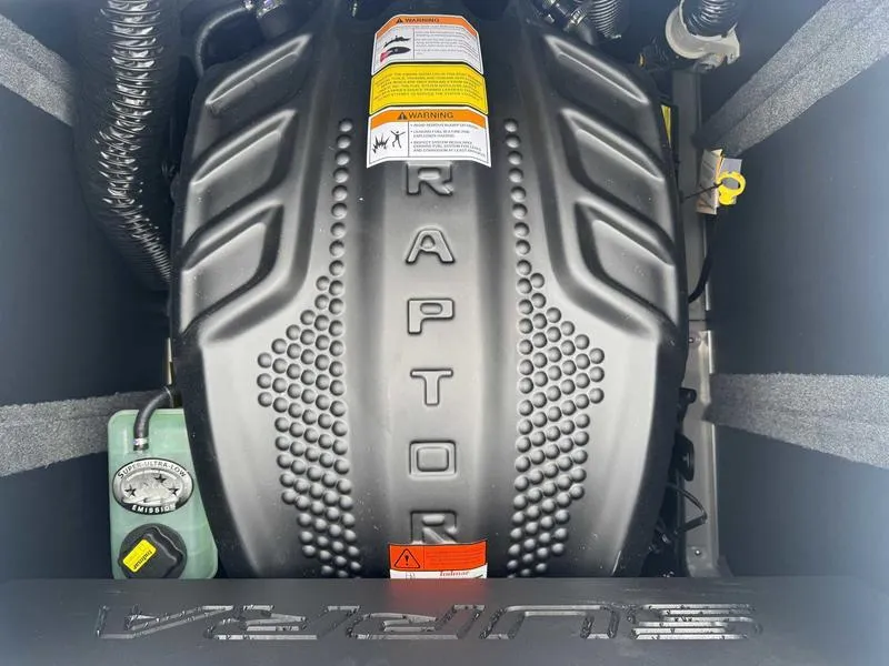 Slide: The Image of 2025 Supra SL engine with "Raptor" branding, showcasing advanced automotive technology. - 16