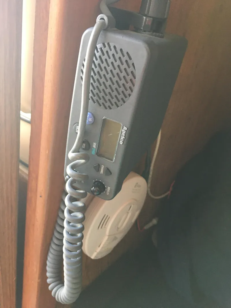 Slide: The Image of Vintage radio equipment inside a 1976 Bertram 26 Moppie boat. - 17