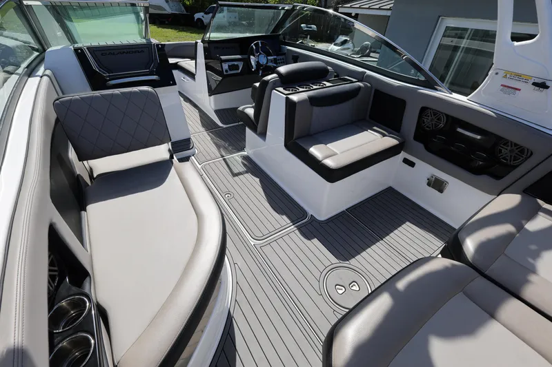 Slide: The Image of Luxurious interior of 2020 Bryant Calandra 23 boat with sleek seating and modern design. - 20