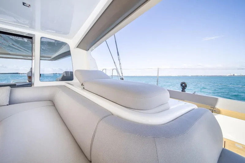 Slide: The Image of Luxurious Lagoon SEVENTY 7 yacht interior with ocean view, 2020 model. - 25