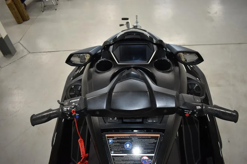 Slide: The Image of 2023 Yamaha WaveRunner FX SVHO® with Audio System, top view of handlebars and dashboard. - 14