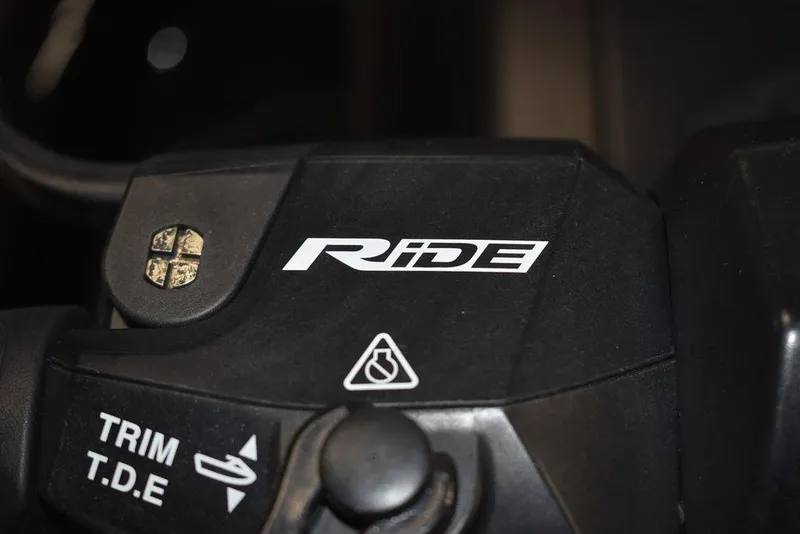 Slide: The Image of 2023 Yamaha WaveRunner FX SVHO® control panel with RIDE and trim features. - 17