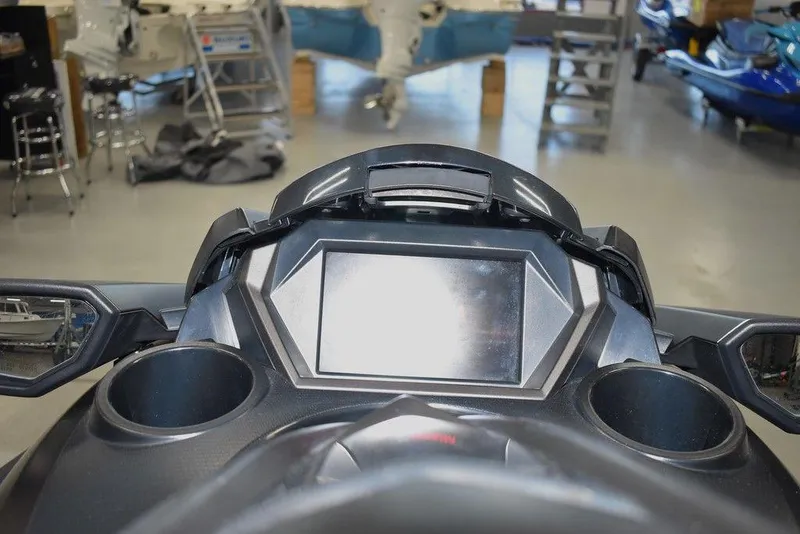 Slide: The Image of 2023 Yamaha WaveRunner FX SVHO dashboard with audio system in a workshop setting. - 19