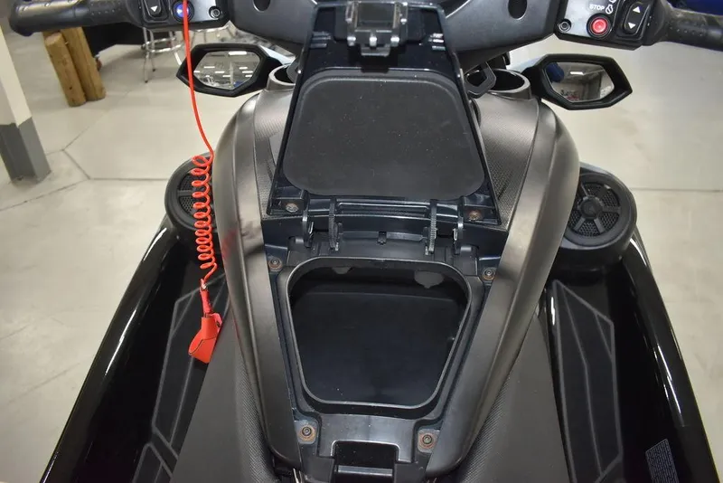 Slide: The Image of 2023 Yamaha WaveRunner FX SVHO® with Audio System, open storage compartment view. - 26
