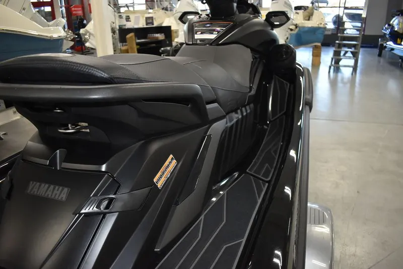 Slide: The Image of 2023 Yamaha WaveRunner FX SVHO® with Audio System in showroom, showcasing sleek design. - 43