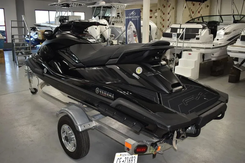 Slide: The Image of 2023 Yamaha WaveRunner FX SVHO with Audio System on trailer in showroom. - 5