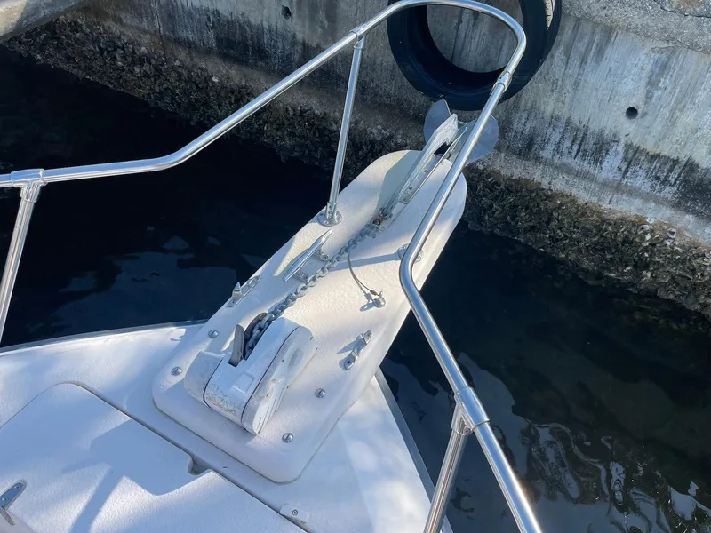 Slide: The Image of Bow of 2001 Grady-White Gulfstream 232 boat with anchor and railing. - 7