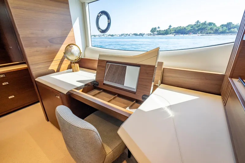 Slide: The Image of Luxurious interior of 2023 Princess Y72 yacht with elegant desk and ocean view. - 43