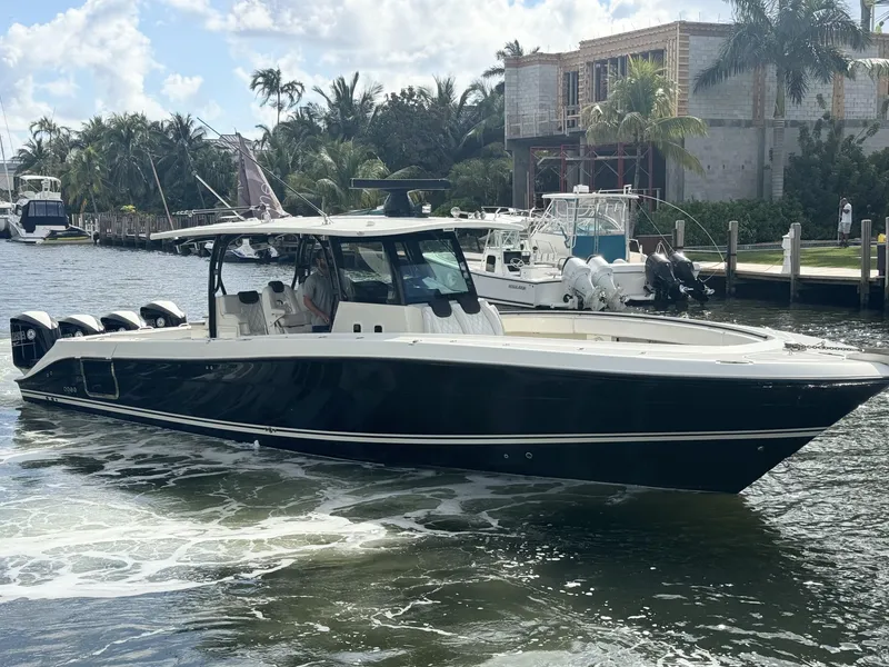 Slide: The Image of 2017 Hydra-Sports 4200 Siesta boat cruising on a sunny waterway. - 21