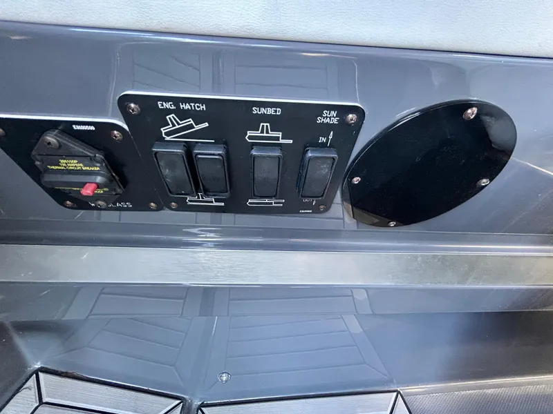 Slide: The Image of Control panel of 2021 Cruisers Yachts 338 South Beach Edition Bow Rider. - 28