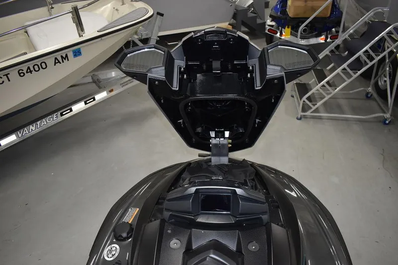 Slide: The Image of 2023 Yamaha WaveRunner VX Cruiser® dashboard and controls in a showroom setting. - 11