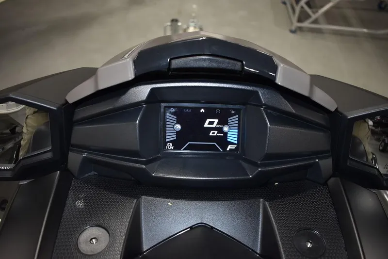 Slide: The Image of 2023 Yamaha WaveRunner VX Cruiser dashboard with digital display and controls. - 13