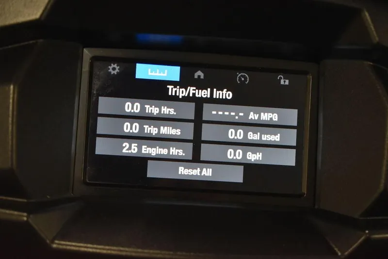 Slide: The Image of Dashboard display of 2023 Yamaha WaveRunner VX Cruiser® showing trip and fuel information. - 14