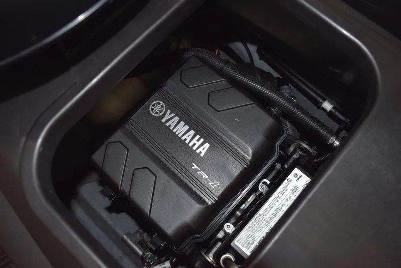 Slide: The Image of 2023 Yamaha WaveRunner VX Cruiser engine compartment, showcasing the TR-1 engine. - 19