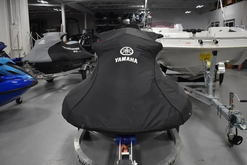 Slide: The Image of 2023 Yamaha WaveRunner VX Cruiser® covered in a garage setting. - 31