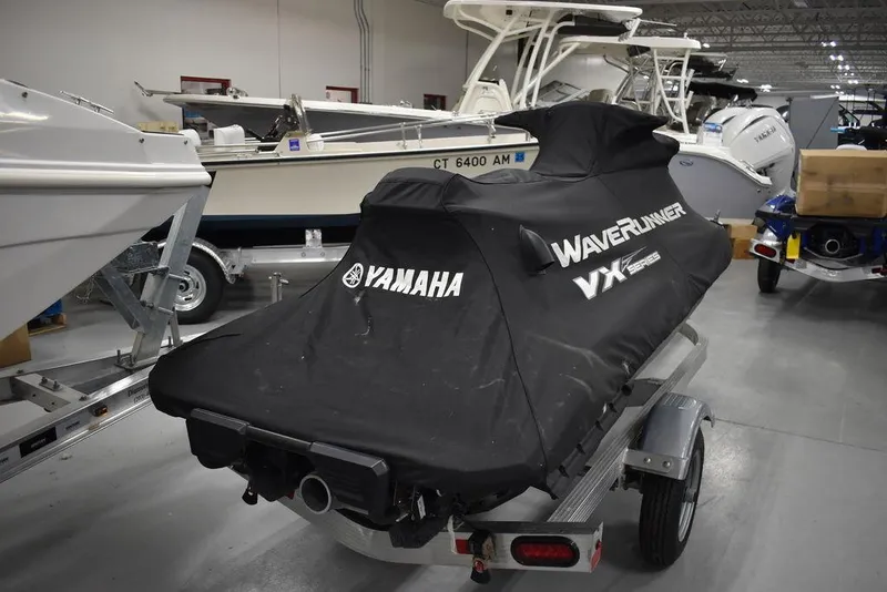 Slide: The Image of 2023 Yamaha WaveRunner VX Cruiser® covered on trailer in showroom. - 32